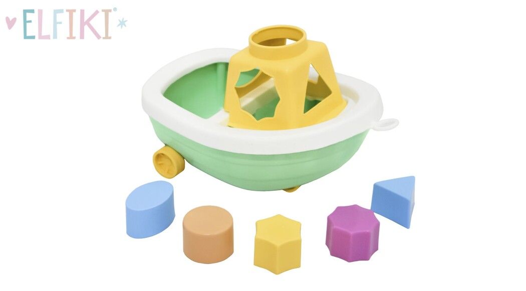 Фото - Кораблик ТМ ELFIKI екологічна іграшка для гри та розвитку малюка