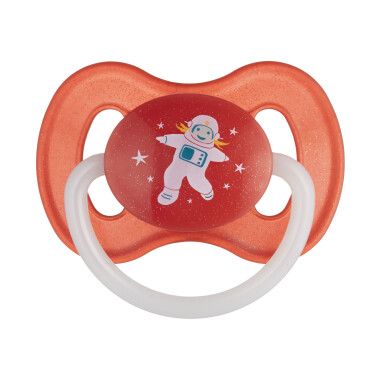Пустушка латексна кругла Canpol babies 0-6 м-ців SPACE червона