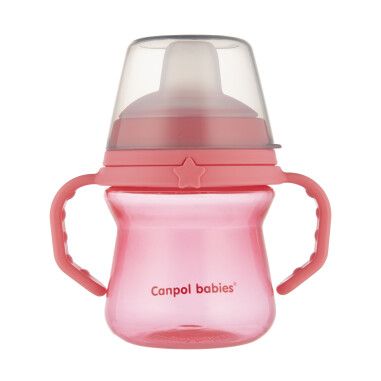 Canpol babies Кружка тренировочная с силиконовим носиком FirstCup 150 мл - розовая