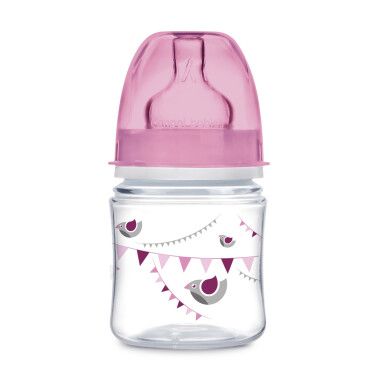 Canpol babies EasyStart пляшка з широким отвором антиколікова PP LET'S CELEBRATE 120 мл -  рожева