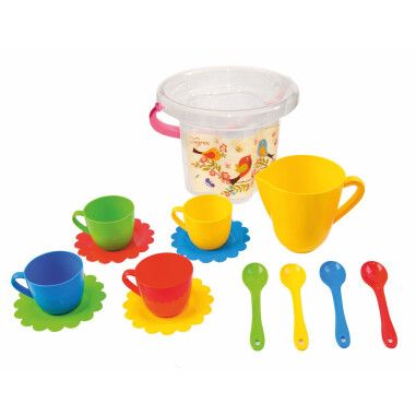 Набор игрушечной посуды Ромашка в ведре, 15 элементов