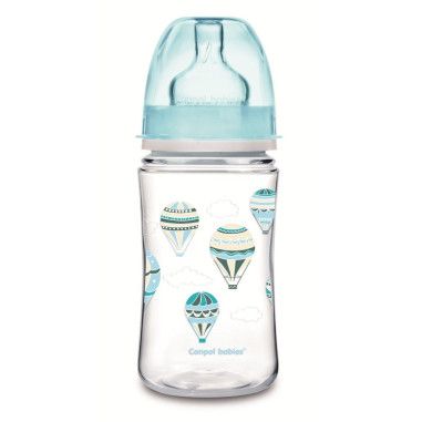 Canpol babies EasyStart пляшка з широким отвором антиколікова PP- In the Clouds 240 мл синя