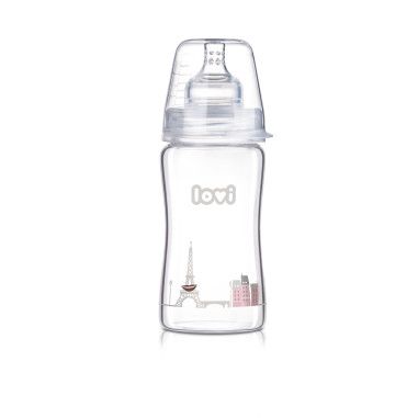 Пляшечка скляна LOVI 250 ml - Diamond Glass - Retro girl