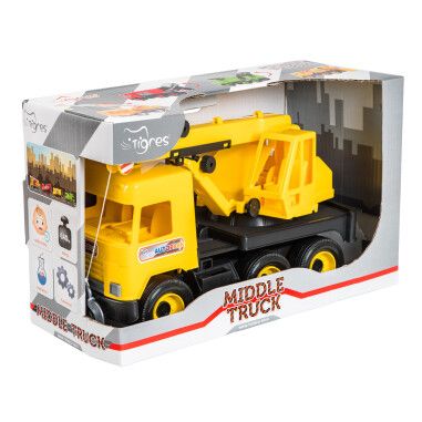 Авто "Middle truck" кран (желтый) в коробке
