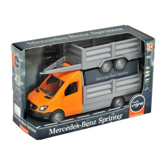 Автомобиль "Mercedes-Benz Sprinter" бортовой с прицепом (оранжевый), Tigres