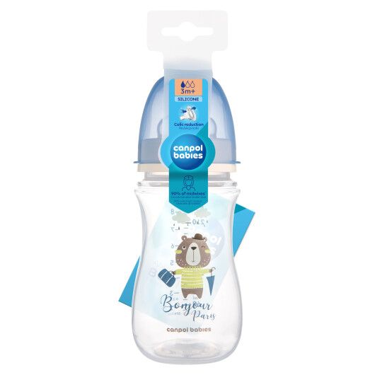 Canpol babies Пляшка антиколікова з широким отвором 240 мл PP Easystart Bonjour Paris - 3