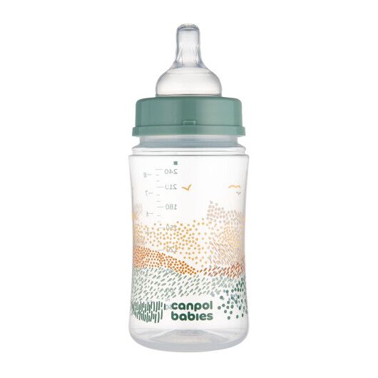 Canpol babies Пляшка антиколікова з широким отвором 240 мл Easystart MOUNTAINS - зелена - 2