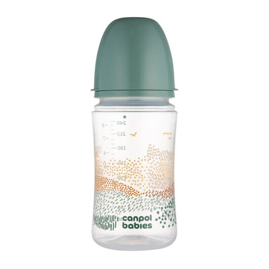 Canpol babies Пляшка антиколікова з широким отвором 240 мл Easystart MOUNTAINS - зелена