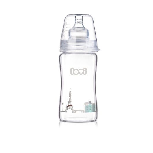 Пляшечка скляна LOVI 250 ml - Diamond Glass - Retro boy