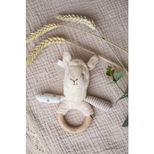 Іграшка - брязкальце з дерев'яним гризунцем лама Семмі, ELFIKI - 3