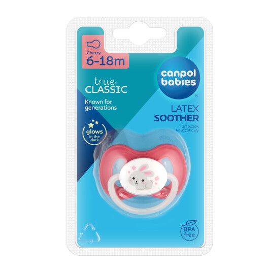 Пустушка латексна кругла Canpol babies 6-18 м-ців Bunny & Company рожева - 3