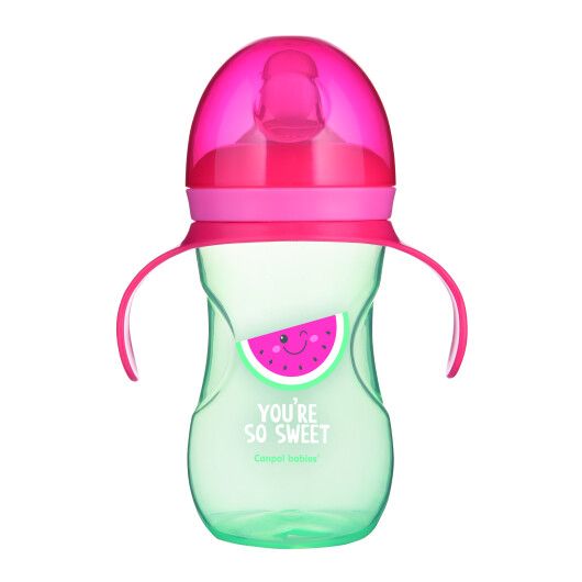 Canpol babies кружка тренувальна з силіконовим носиком 270 мл SO COOL - рожева