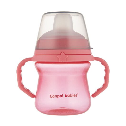 Canpol babies Кружка тренувальна з силіконовим носиком FirstCup 150 мл - рожева