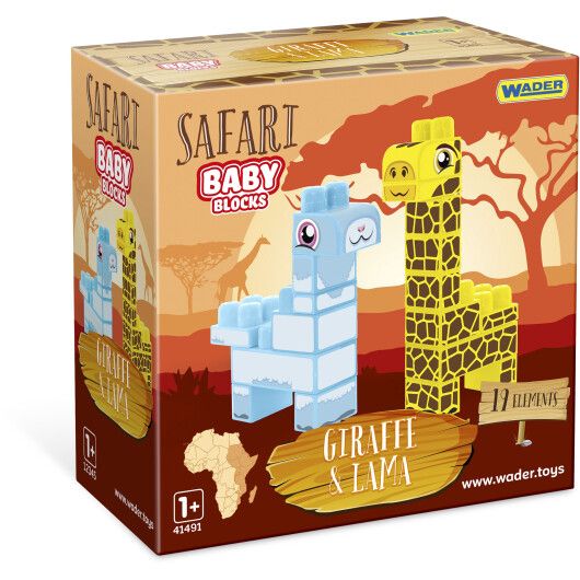 "Baby Blocks" конструктор Сафари - жирафа & лама