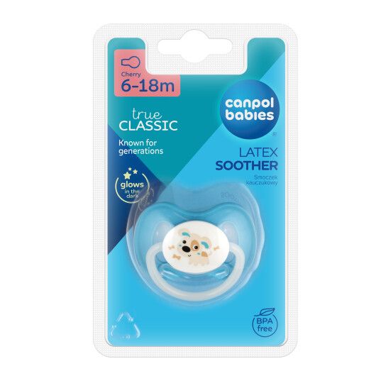 Пустушка латексна кругла Canpol babies 6-18 м-ців Bunny & Company синя - 2