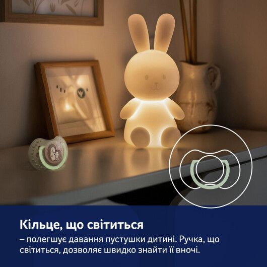Пустушка силіконова динамічна LOVI 6-18 м-ців 2 шт. Night&Day Girl Hedgehog - 17