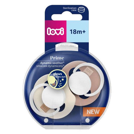 Пустушка силіконова динамічна LOVI Prime 18+ міс 2 шт Ivory Glow/Blush Glow - 6