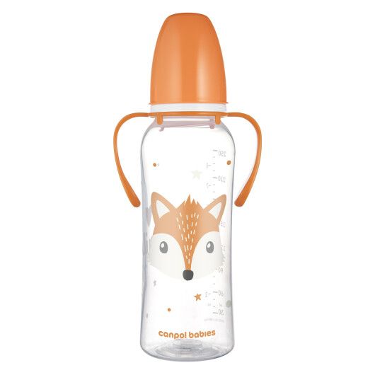 Стандартна пляшечка з ручками 250 мл CUTE ANIMALS - помаранчева