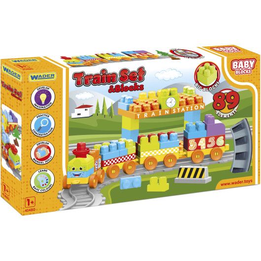 "Baby Blocks" Мої перші кубики - залізниця 3,35м - 89 ел.