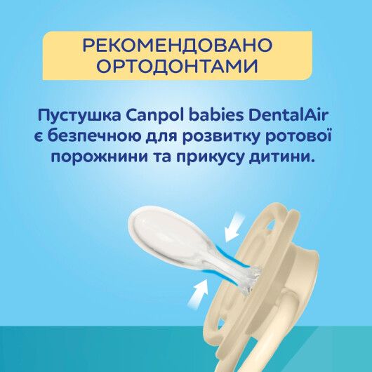 Пустушка силіконова симетрична Canpol babies 6-18 міс DENTAL AIR 2 шт. - блакитна - 4