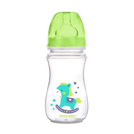 Пляшка з широким отвором антиколікова Easystart - Кольорові звірята 240 мл