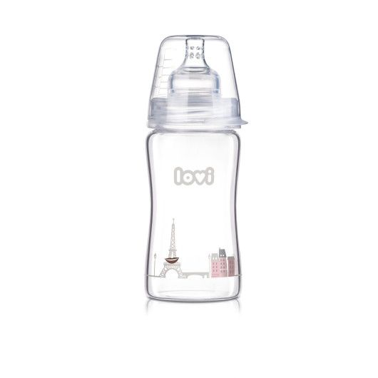 Пляшечка скляна LOVI 250 ml - Diamond Glass - Retro girl