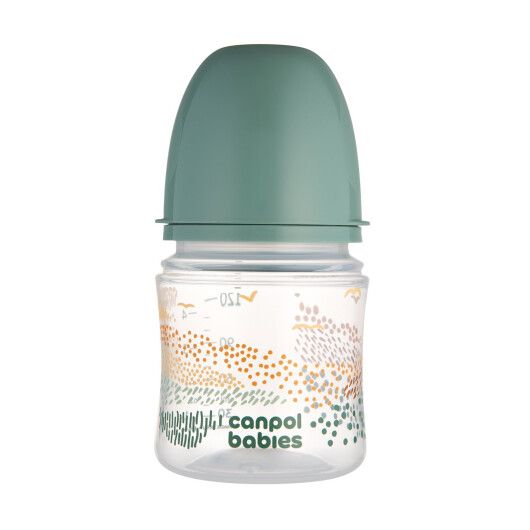 Canpol babies Пляшка антиколікова з широким отвором 120 мл Easystart MOUNTAINS - зелена