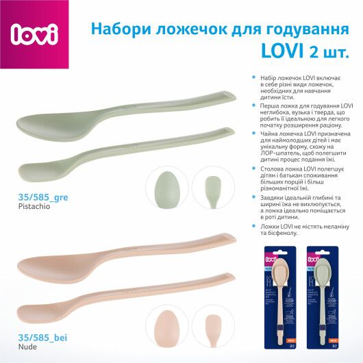 Набір ложечок для годування LOVI 2 шт. Pistachio - 4