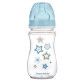 Пляшка з широким отвором антиколікова Easystart - Newborn baby 240 мл сині зірки